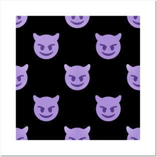 purple devil emoji Posters and Art